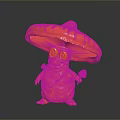 Red Mushroom Shaped Cartoon Character Toy With Big Eyes And Arms