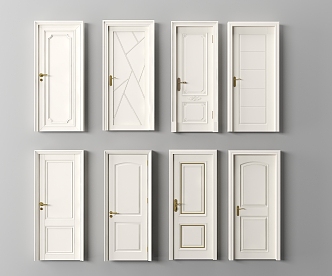 Modern swing door guest room door 3d model