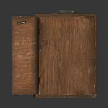 Vintage Brown Leather Suitcase With Open Lid And Metal Corner Hardware
