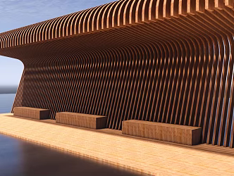 modern gallery shelf 3d model