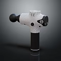 Fascia Gun Medical Device With Black Massage Head White Grid Pattern And Ergonomic Handle Design