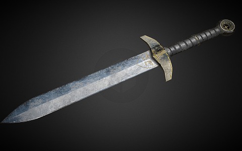 Retro Long Sword Longquan Sword 3d model