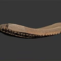 Ancient Pottery Shard With Intricate Carved Patterns And Reddish Brown Surface 3d model