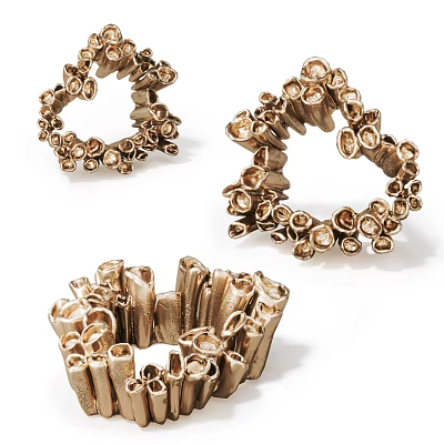 Exquisite Carved Metal Decor Pieces In Diverse Shapes And Styles 3d model