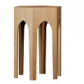 Minimalist Oak Wood Side Table With Arched Legs And Elegant Design