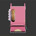 Cute Pink Donut Truck With Decorative Donut On Top And Sweet Mobile Cart Design