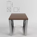 Modern Brown Dining Table With Wooden Tabletop And X Shaped Metal Legs Design