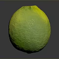 Fresh Green And Yellow Lemon With Smooth Textured Skin On Gray Background