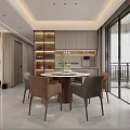 Modern Living Dining Room With Beige Sofa Red Armchair Black Coffee Table Geometric Wall Art