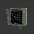 Vintage Retro Computer Monitor With Green Screen And Text Display Design