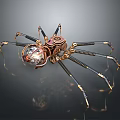 Mechanical Spider Game Movie Character with Steampunk Metal Legs and Intricate Mechanical Body