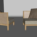 Quiet single sofa single chair 3d model