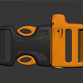 Black And Orange Clothing Accessory Buckle With Hollow Out Curved Structure And Smooth Reflective Surface
