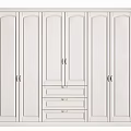 Modern White Wardrobe with Multiple Doors and Drawers for Home Interior 3d model