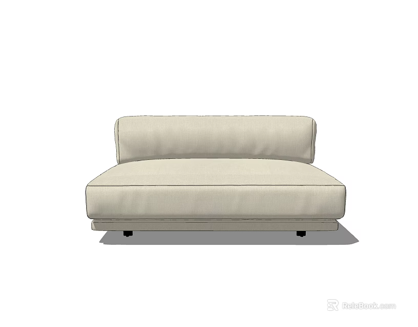 Light Colored Modern Two Seater Sofa With Sleek Design And Black Legs 3d model