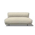 Light Colored Modern Two Seater Sofa With Sleek Design And Black Legs 3d model