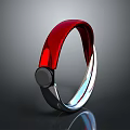 Modern Stylish Red And Silver Bracelet With Black Accent Shiny Design For Daily Use