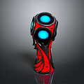 Unique Modern Red Black Decorative Furniture With Blue Illuminated Round Design
