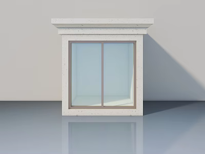 Modern Casement Door With White Frame And Double Glass Panels Design 3d model