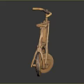 Handcrafted Wooden Tricycle With Natural Wood Handlebar Seat And Wheels