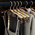 Heavy Duty Gold Metal Hangers With Clips For Pants And Clothes Organization
