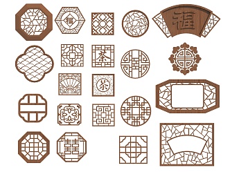 New Chinese-style openwork window 3d model