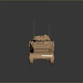Armored Military Vehicle With Six Wheels Front Plow And Antennas Design