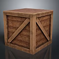 Sturdy Wooden Crate With Cross Slats And Natural Wood Grain Texture