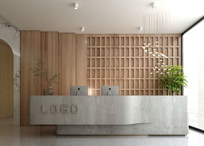 Modern reception desk 3d model