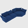 Blue Modern Sectional Sofa With Plush Cushions And Comfortable Modular Design 3d model