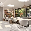 Modern Artistic Living Room With Bookshelves And Decor