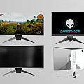 Alienware Gaming Monitor Showing Gameplay With Curved Screen And White Design