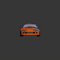 Colorful Sports Car with Vibrant Blue Orange Graffiti Art and Aerodynamic Rear Spoiler