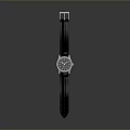 Modern Minimalist Electronic Watch With Black Strap Transparent Dial And Metal Buckle Design