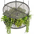 Multi Tiered Hanging Rack with Lush Green Potted Plants for Indoor Decor