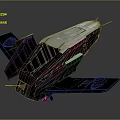 Silver Futuristic Aircraft Model With Blue Red Accents And Cockpit Wings Design