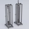 Industrial Equipment With Metal Frame And Multiple Circular Components On Mobile Base