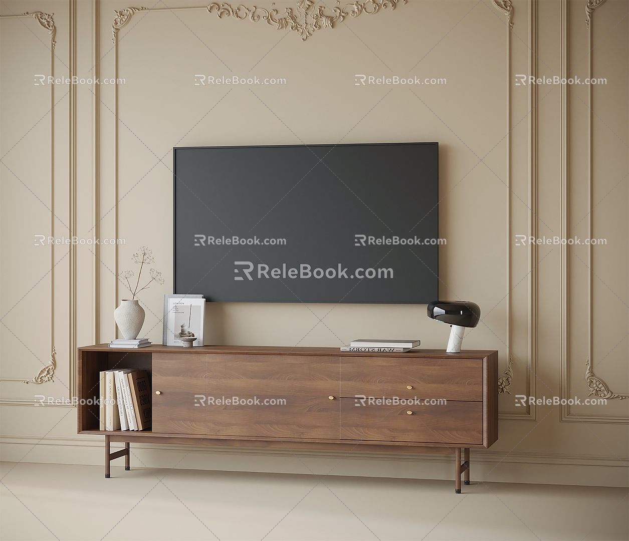 French TV Cabinet TV 3d model