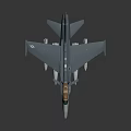 Blue Scale Fighter Jet Model With Open Cockpit And Missiles Under Wings