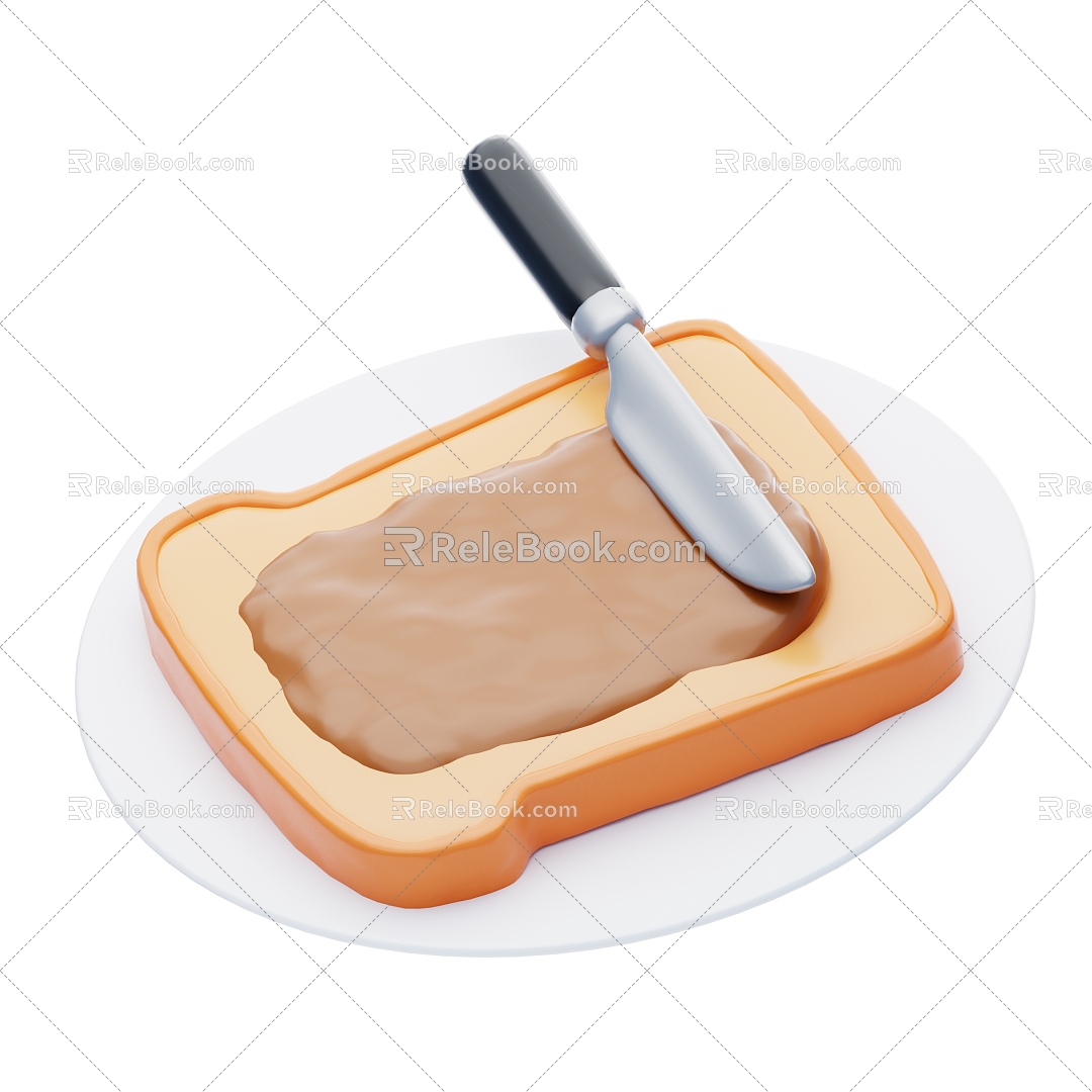 Modern Bread Cartoon Bread Food 3d model