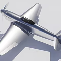 Silver Propeller Fighter Aircraft With Classic Design Cockpit And Wings