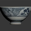Elegant Blue And White Ceramic Bowl With Traditional Pattern For Daily Household Use