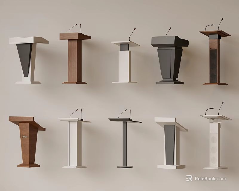 Modern Reception Desk Collection with Various Materials and Multiple Color Options 3d model 