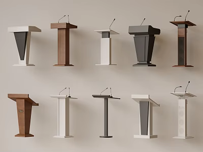 Modern Reception Desk Collection with Various Materials and Multiple Color Options 3d model