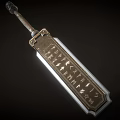 Engraved Metal Sword With Intricate Decorative Hilt And Sharp Blade Design