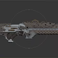 Intricately Carved Ornate Gun With Metallic Texture And Elaborate Decorative Patterns