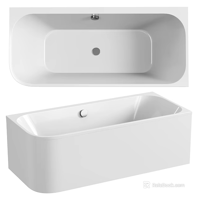 White Modern Bathtubs With Minimalist Design 3d model