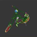 Black Custom Bicycle With Unique Frame Large Wheels And High Handlebars 3d model