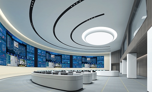 modern monitoring room control center command center control room 3d model