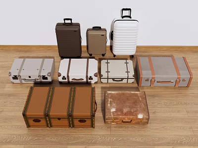 Luggage Cloakroom Ornaments Old Luggage 3d model